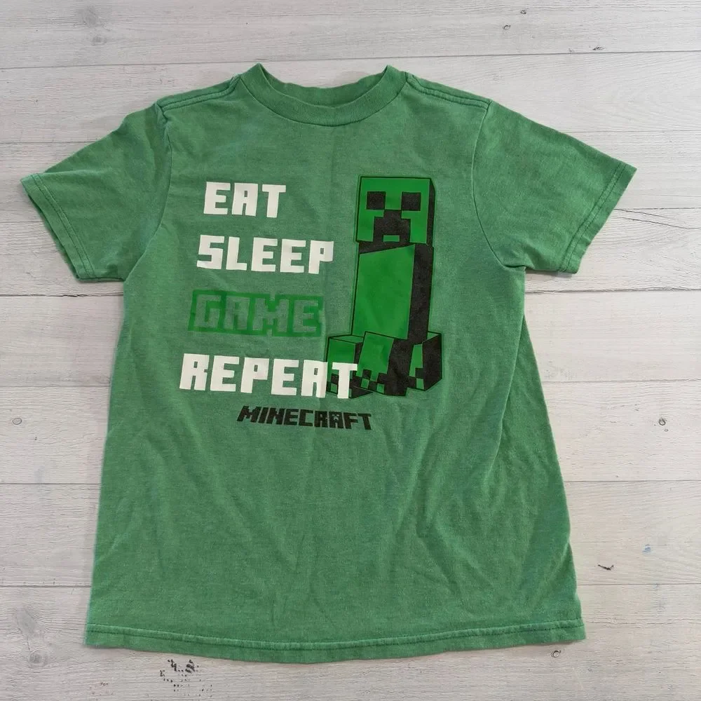 Minecraft kids‎ eat sleep game repeat shirt youth small